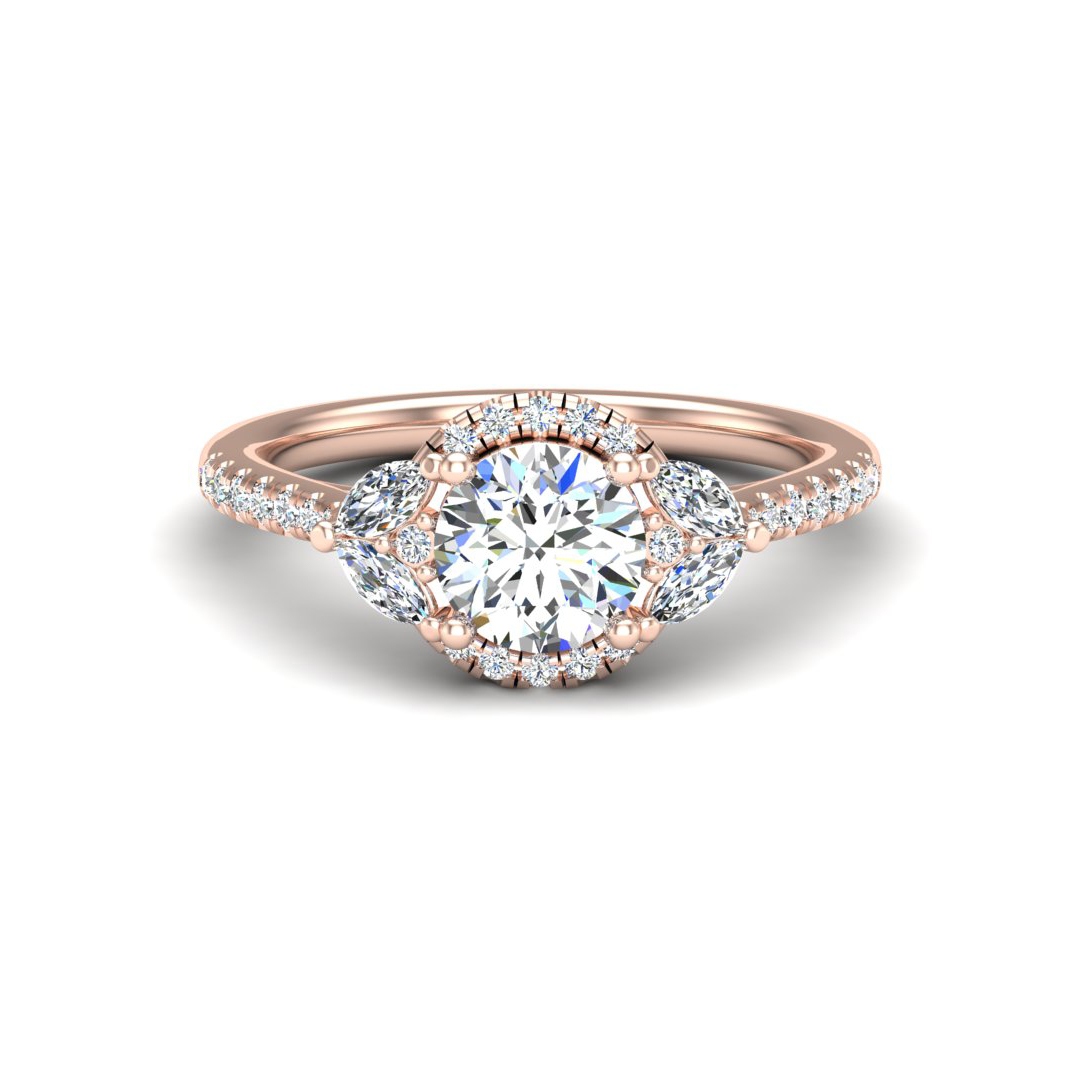 Dahlia Halo Engagement Ring